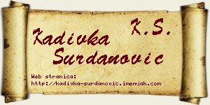 Kadivka Surdanović vizit kartica